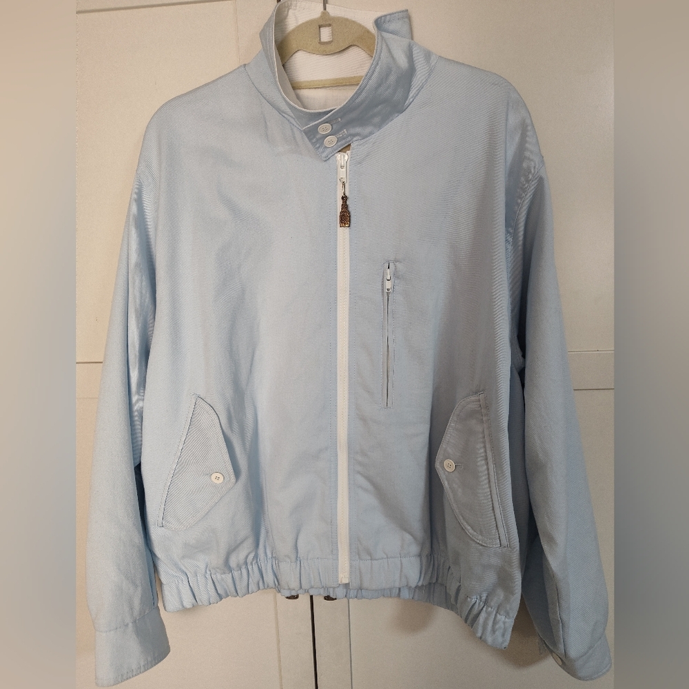 Vintage London Fog Light Blue Zip Front Jacket Men’s 42 Regular Unworn Condition